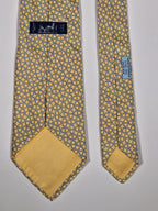 005160 Hermès silk tie equestrian pattern yellow 5160 HA