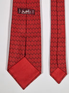 005161 Hermès tie red equestrian pattern 5161 HA