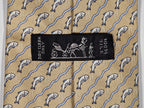 005170 Hermès silk tie beige whimsical jumping fish pattern 5170 IA
