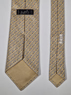 005170 Hermès silk tie beige whimsical jumping fish pattern 5170 IA