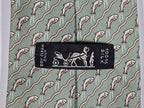 005170 Hermès tie green jumping salmon pattern 5170 IA