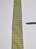 005195 Hermès silk tie green whimsical hippo 5195 IA