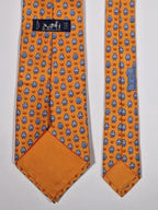005195 Hermès tie Hippo orange 5195 IA