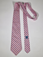 005195 Hermès tie pink  whimsical hippo pattern  5195 IA