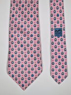005195 Hermès tie pink  whimsical hippo pattern  5195 IA