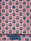005195 Hermès tie pink  whimsical hippo pattern  5195 IA