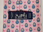 005195 Hermès tie pink  whimsical hippo pattern  5195 IA