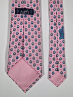 005195 Hermès tie pink  whimsical hippo pattern  5195 IA