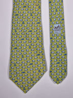 005209 Hermès tie green dog and sheeps Hermès 5209 IA tie green