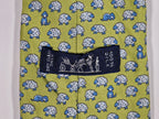 005209 Hermès tie green dog and sheeps Hermès 5209 IA tie green