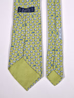005209 Hermès tie green dog and sheeps Hermès 5209 IA tie green