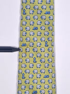 005209 Hermès tie green dog and sheeps Hermès 5209 IA tie green