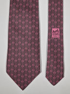 005218 Hermès silk pink H pattern tie 5218 IA