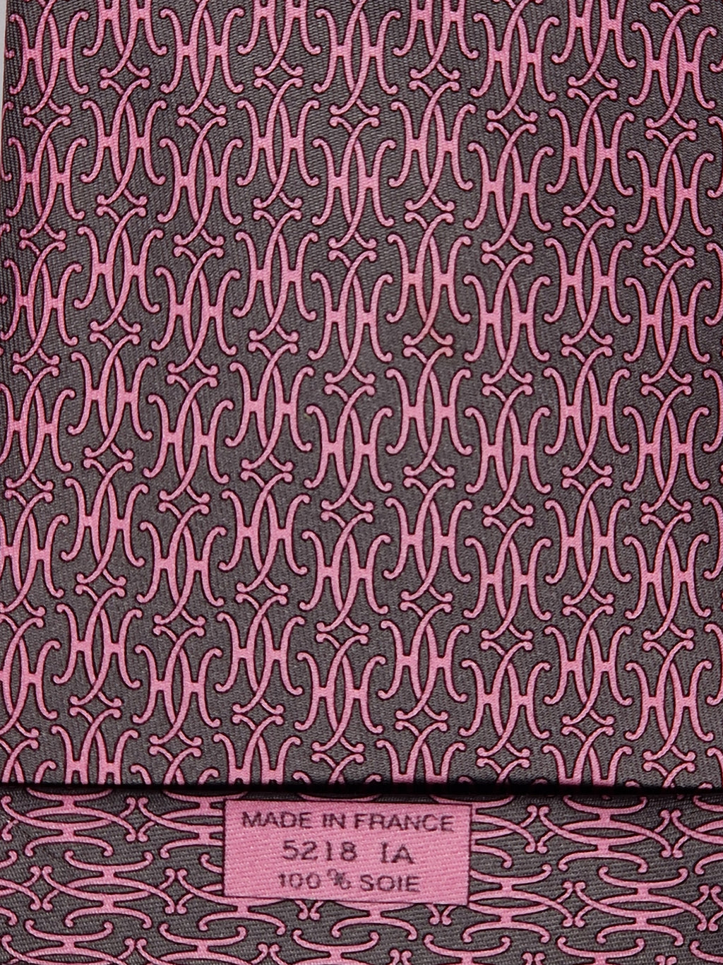 005218 Hermès silk pink H pattern tie 5218 IA
