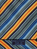Hermès silk tie blue orangen green striped Hermès 5228 IA tie blue