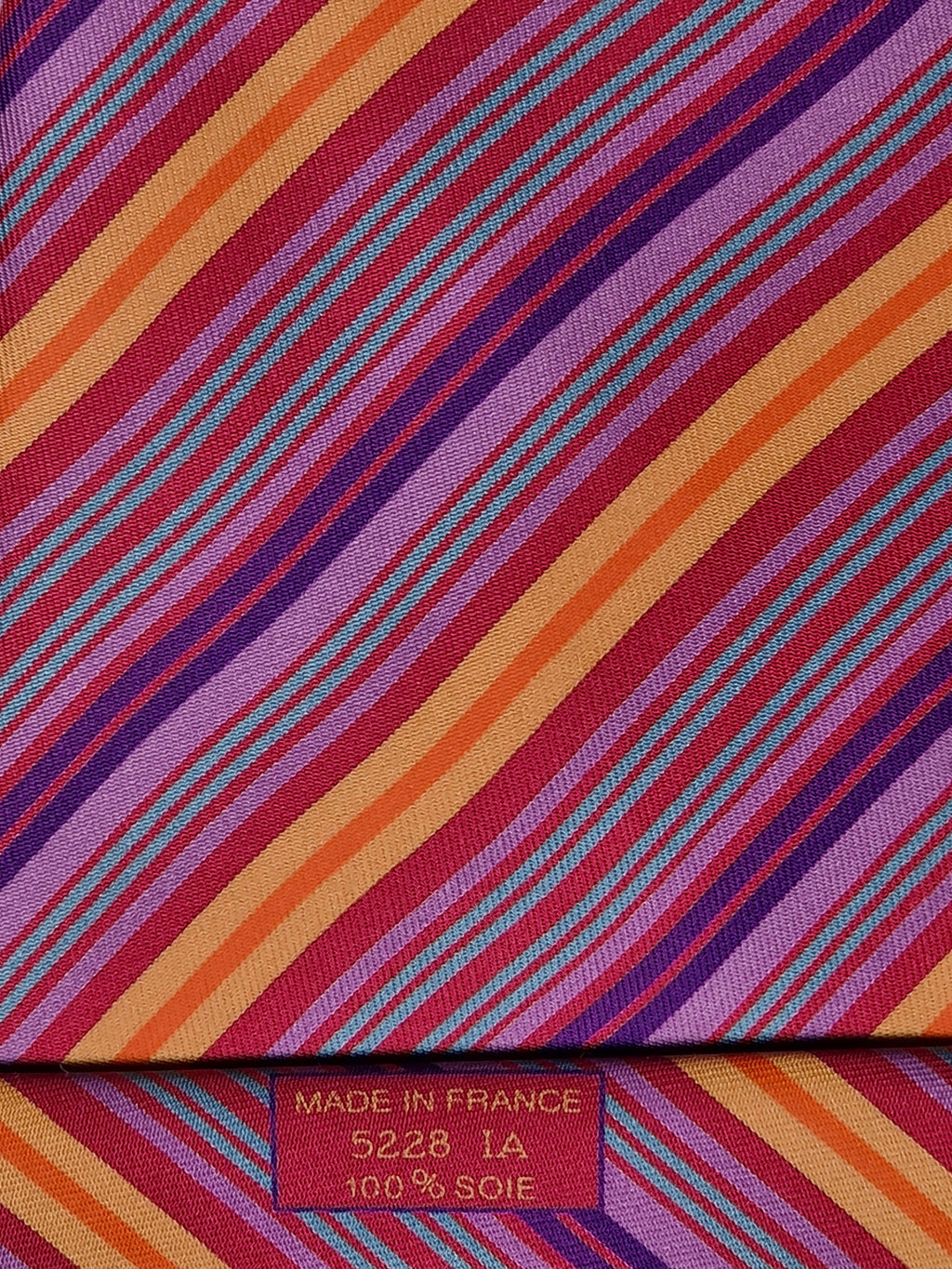 Hermès silk tieCerice yellow striped Hermès 5228 IA tie cerice