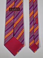 Hermès silk tieCerice yellow striped Hermès 5228 IA tie cerice