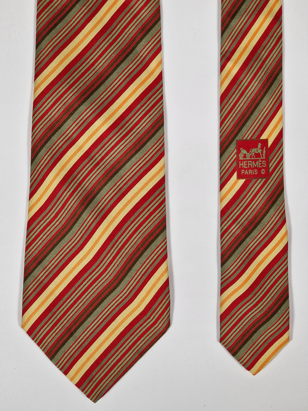 005228 Hermès tie multicolor striped 5228 IA