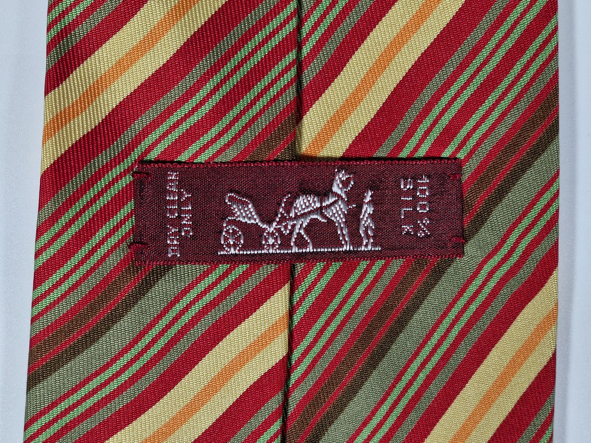 005228 Hermès tie multicolor striped 5228 IA