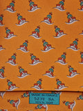 Hermès silk tie orange ship and sailor whimsical pattern 5239 SA