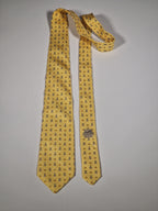 Hermès silk tie yellow whimsical rabbit pattern 5243 SA