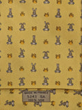 Hermès silk tie yellow whimsical rabbit pattern 5243 SA