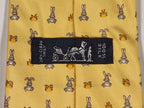 Hermès silk tie yellow whimsical rabbit pattern 5243 SA