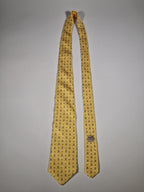 Hermès silk tie yellow whimsical rabbit pattern 5243 SA