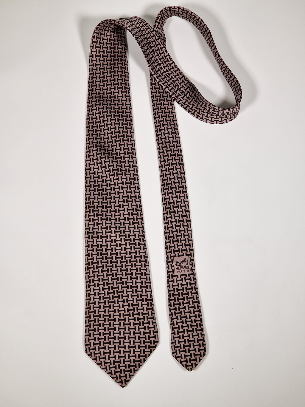 005247 Hermès tie grey H pattern 5247 SA
