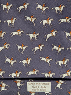Hermès silk tie grey equestrian pattern 5251 SA