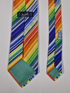Hermès silk tie striped rainbow color 5257 SA