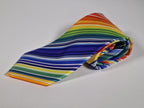 Hermès silk tie striped rainbow color 5257 SA