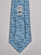 005259 Hermès tie light blue "Le Mans Classic" Hermès 5259 SA tie light blue