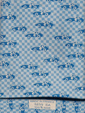 005259 Hermès tie light blue "Le Mans Classic" Hermès 5259 SA tie light blue