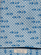 005259 Hermès tie light blue "Le Mans Classic" Hermès 5259 SA tie light blue