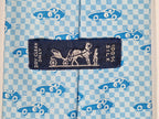 005259 Hermès tie light blue "Le Mans Classic" Hermès 5259 SA tie light blue