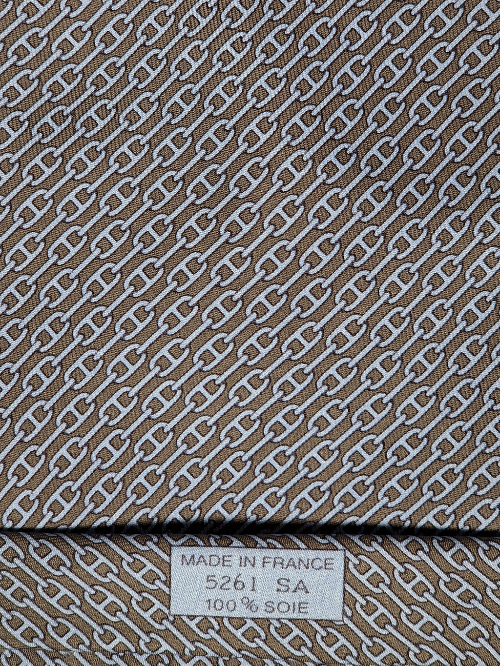 005261 Hermès tie brown chain pattern Hermès 5261 SA tie brown