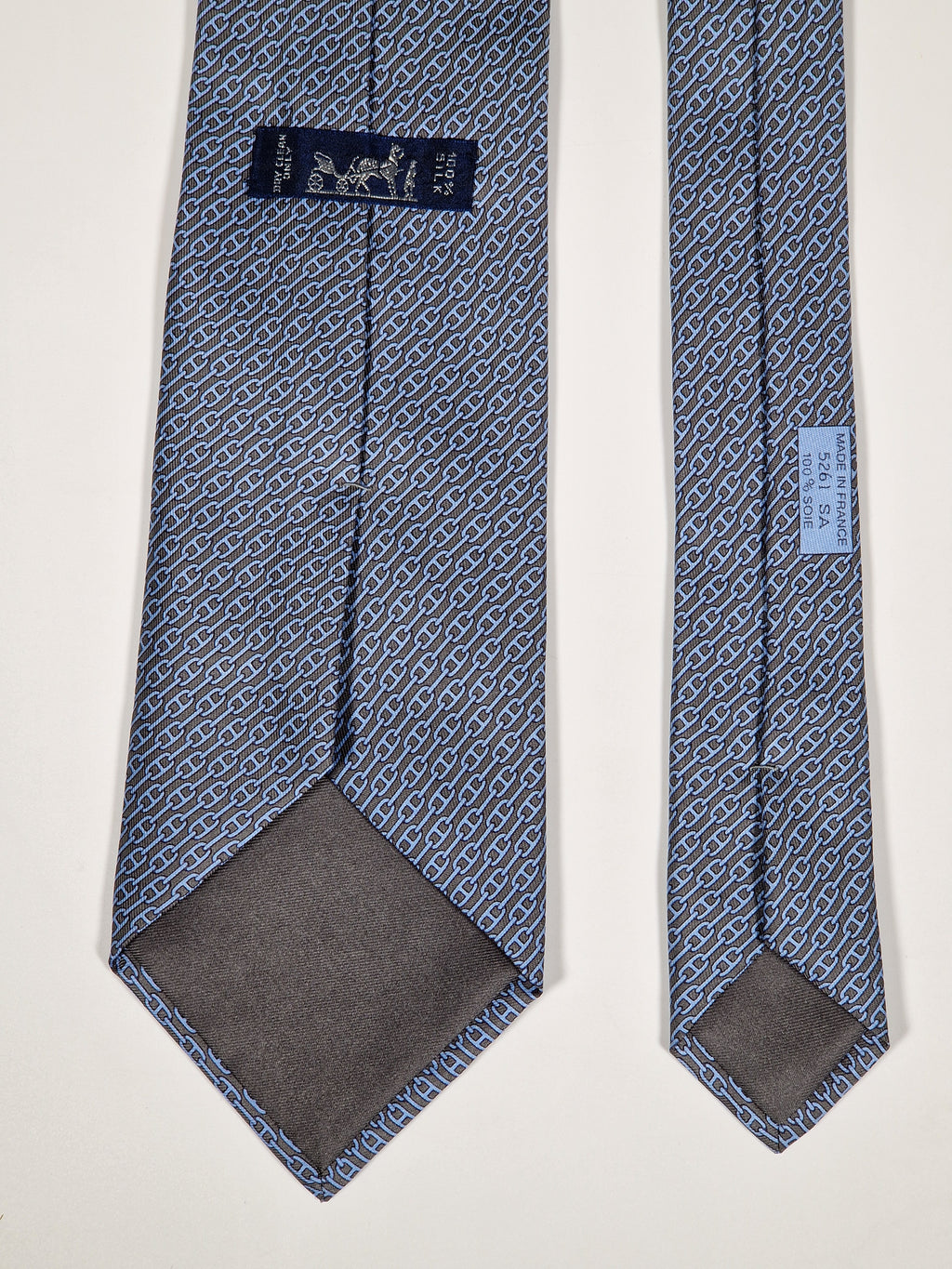 005261 Hermès tie brown chain pattern Hermès 5261 SA tie brown