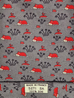 Reserverad 005271 Hermès tie grey hippos 5271 SA
