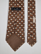 Hermès silk tie brown whimsical jumping sheep and H pattern 5273 SA
