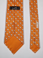 005273 Hermès tie orange whimsical jumping sheep 5273 SA