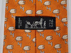 005273 Hermès tie orange whimsical jumping sheep 5273 SA