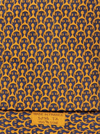 Hermès silk tie orange blue equestrian spur 5296 TA