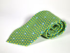Hermés silk tie blue with lime fruit 5300 TA