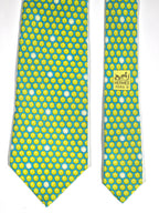 Hermés silk tie blue with lime fruit 5300 TA