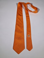005302 Hermès silk tie orange star pattern 5302 TA