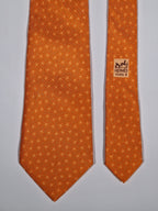 005302 Hermès silk tie orange star pattern 5302 TA