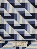 Hermès silk tie blue geometrical pattern 5310 TA