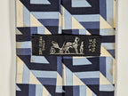 Hermès silk tie blue geometrical pattern 5310 TA