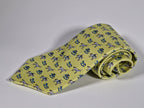 Hermès silk tie yellow horse, jockey and rocking horse 5313 TA